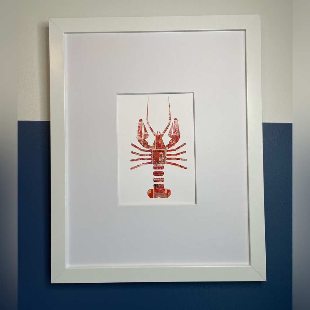 Lobster Postage Stamp Art